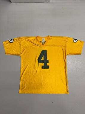 Vintage Green Bay Packers Brett Favre #4 Gold Alternate NFL Team Apparel Jersey
